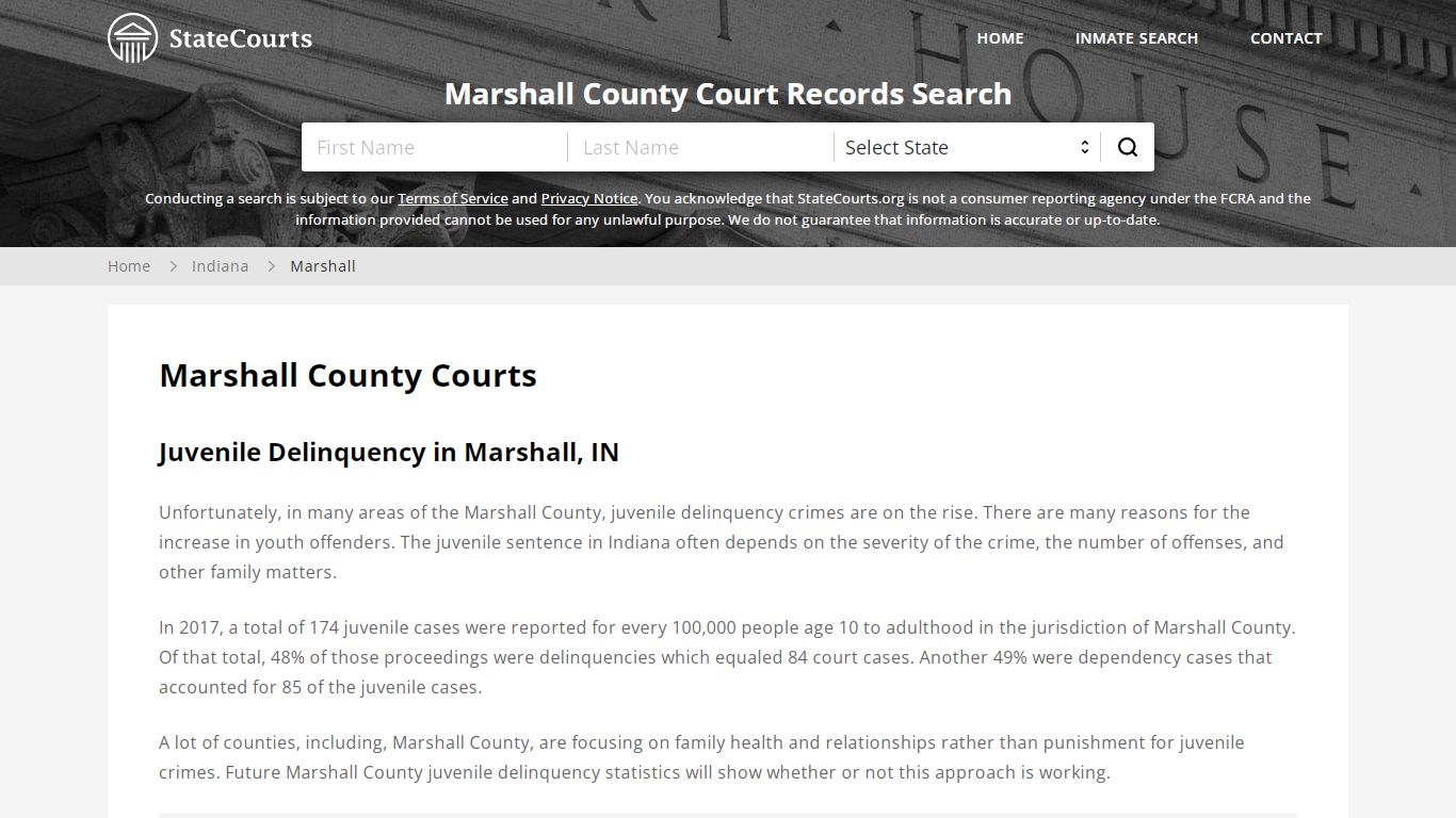 Marshall County, IN Courts - Records & Cases - StateCourts