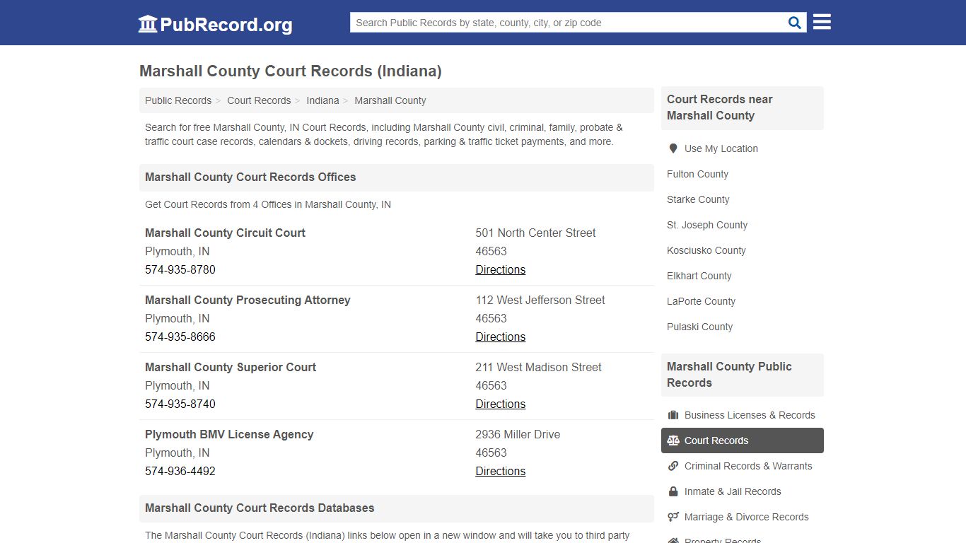 Free Marshall County Court Records (Indiana Court Records)